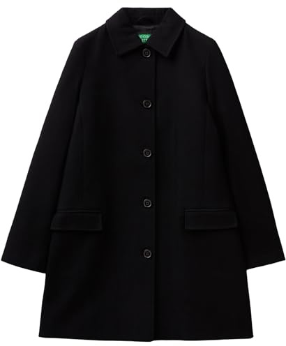 United Colors of Benetton SPOLVERINO 2JZADN053 Cappotto, Nero 100, 46 Donna