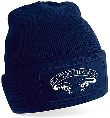 Print4U Tattoo Junkie Beanie Hat Birthday Tattoo Gift Great for Men & Ladies