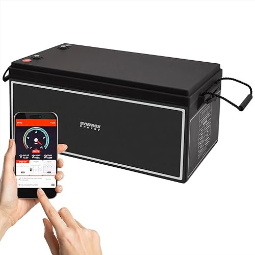 Syntrox Germany Lithium LiFePO4 Wohnmobil Batterie, Bluetooth-Überwachung, Geringes Gewicht, Hohe Kapazität, Lange Lebensdauer, Zuverlässige Energiequelle (200Ah)
