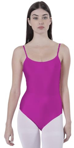 Body Body da danza balletto ginnastica donna bretelle senza maniche con scollo rotondo e copri schiena, body non trasparente aderente per danza ginnastica ritmica