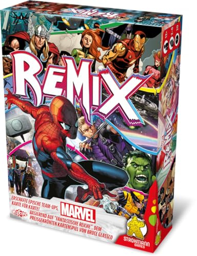 Strohmann Games, Marvel Remix, Familienspiel, Kartenspiel, 2-6 Spieler, Ab 12+ Jahren, 20 Minuten, Deutsch, Mehrfarbig, Bunt