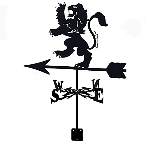 Segnavento con ornamento animale, leone in acciaio inox, indicatore di direzione del vento, facile da montare, resistente alla corrosione e durevole, stile 1