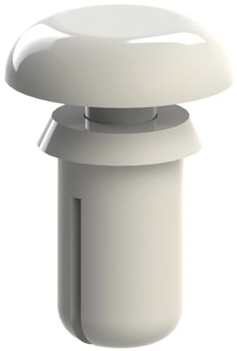 Essentra Spreiz Niet, Ø 3mm x 5.1mm, Weiß, Nylon, 3.2mm, min. 1mm, max. 2mm