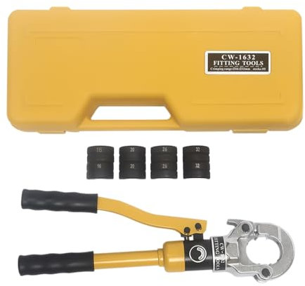 Pinza a forma di V, pinza crimpatrice multistrato 16, 20, 25, 32 mm, 8 tonnellate, con testa girevole a 360°, pinza crimpatrice per tubi