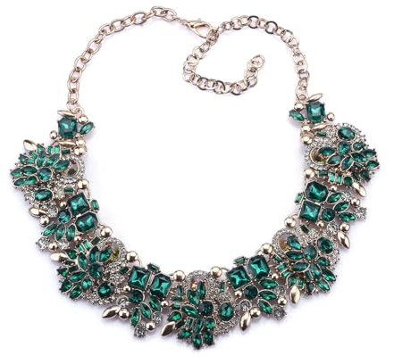 Zthread Collier plastron plastron coloré en cristal de verre pour femme Accessoires de mode, taille unique, Cristal-métal, Strass