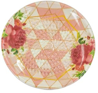 Kaladia Rallador de cerámica/Cesto de cerámica - ideal para jengibre, parmesano, etc. - en rosa con flor rosa - Diámetro: 12 cm - hecho a mano y pintado a mano - Fabricado en España