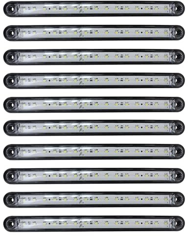 Generisch 10x Seitenmarkierungsleuchten Begrenzungsleuchten 15 SMD LED Weiß 12-24V Positionsleuchten Passend für Anhänger, LKW, PKW