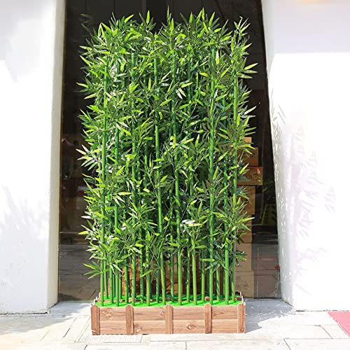 39 59 Zoll hohe Raumteiler, künstlicher Bambus für die Landschaftsgestaltung von Terrassen, Hinterhofgärten, Raumteiler für den Innenbereich (Größe: 80 cm Basis, 14 Bambus (1 m hoch))