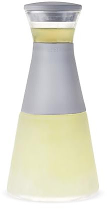 HOST Freeze Carafe Drink Containers for Fridge, Juice Bottles with Lids, Glass Water Pitcher with Cooling Gel 27oz Gray Set of 1, Clear