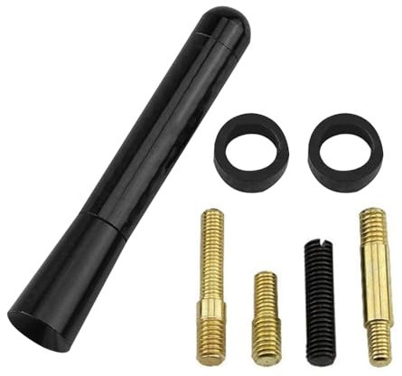 Yabauuop Antenna Automatica per Camion - Antenna Corta in Fibra di Carbonio da 8 cm con Filo di Alluminio per Segnale Radio