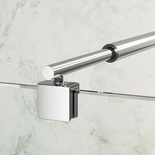 Dusche Einziehbar Stabilisator 73-123 cm Silber, Edelstahl Haltestange Stabilisierungsstange für Glasstärken 8-10 mm für Walk-in Duschabtrennung Duschwand Duschkabine