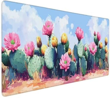 Tapis de Souris Coloré Fleur Tapis de Souris XXL 1400x600x3mm, Imperméable Tapis de Souris Gamer XXL Tapis Souris Mouse Pad, Base Atidérapante, Haute Précision et Vitesse pour Gamer, Deco Bureau