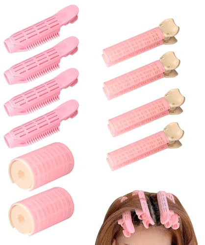 10 Stück Volumen Clips Haare, Volumizing Hair Clips, Lockenwickler mit Klammern, Flauschige Haarvolumizer Spangen, Selbsthaftende Lockenwickler, Lockenwickler Rollen Clips für Haarvolumen