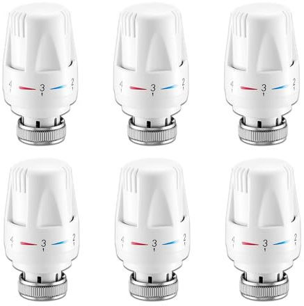 6PCS Thermostatic Radiator Valve Head Thermostat Replacement Heating Systems Heater Control Tool M30x1.5 for Home Office Valves