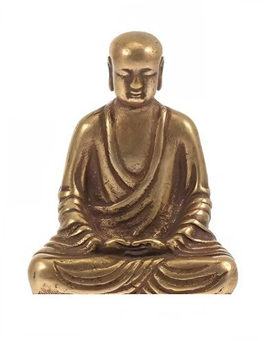 WOO MANTO Mini Buddha Figur Mönch Statue Meditation Feng Shui Deko