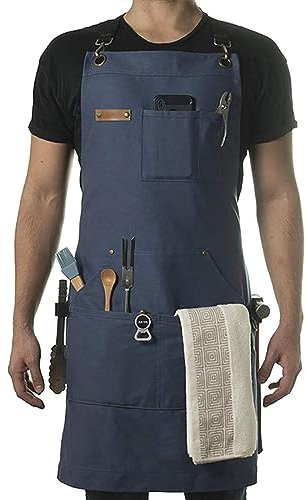 FUUGlan Stenffy Professional Work Apron Heavy Duty Canvas Adjustable Back Weight Multiple Pockets For Men's And Women's