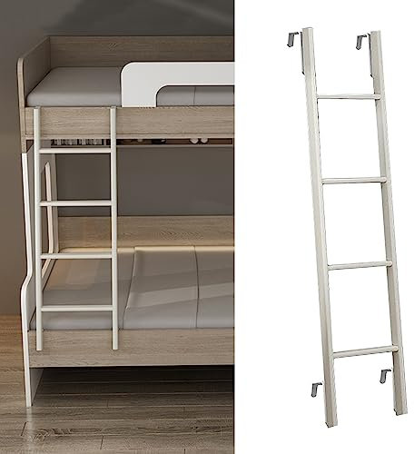 Échelle de lit superposé réglable – Marches métalliques antidérapantes 4/5 échelons pour camping-car avec crochets Idéal pour dortoir et lits superposés Design sûr et robuste