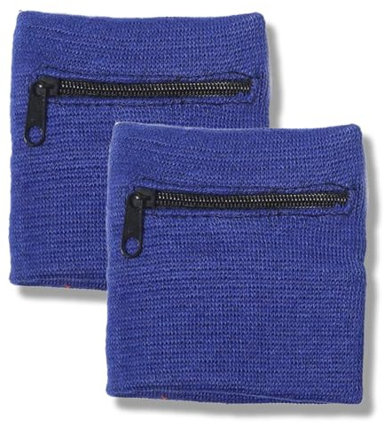 WUSJCOF 2pcs Reißverschluss Handgelenk Beutel, Sport Turnhalle Basketball Armbänder, Schweißbänder für Laufen, Handgelenk Geldbörse mit Reißverschluss Tasche für Schlüssel