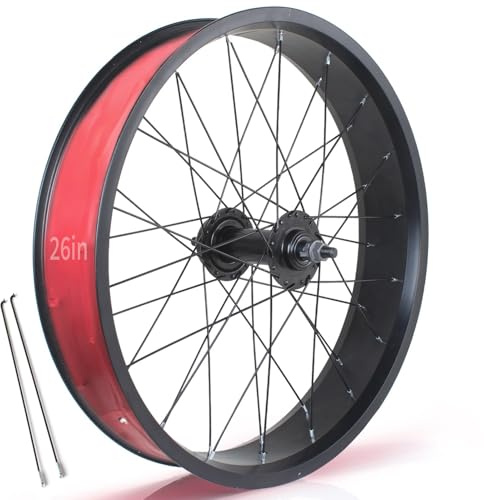 Juego De Ruedas Para Bicicleta De Nieve/playa 20/24/26 X 4,0 Ruedas Traseras Para Bicicleta Fat Rueda Delantera Freno De Disco Para E-bike Eje Sólido De 135/195mm Buje 36H Para 7-10s(26in Front A)