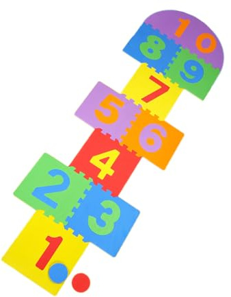 Zambuph Tapis de marelle géants Jeu Enfants Lisses Carreaux de Verrouillage intérieur extérieur Jardin Famille Jouets éducatif Sol Puzzle
