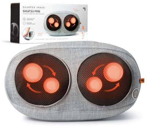 SHARPER IMAGE - Kompaktes Shiatsu-Massagegerät | Rücken-, Nacken- & Schultermassage - Entspannung - Wärme - Selfcare - Elektrisches Massagegerät - Rücken- & Nackenmassage