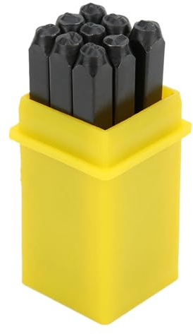 RiToEasysports Juego de Sellos de Letras y Números de Acero Al Carbono Endurecido con Práctica Caja de Almacenamiento, Ideal para Marcar Metales y Arte en Madera Artesanía en cuero. (Fiebre de