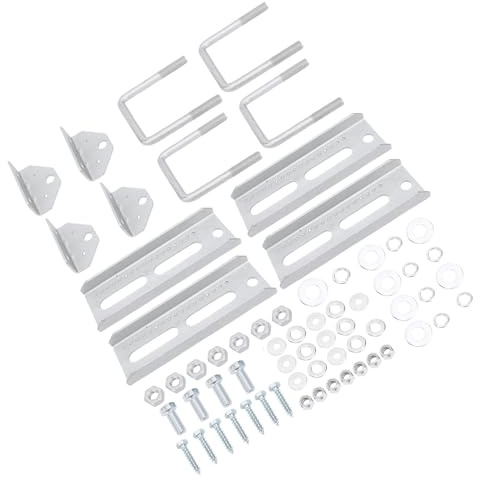 RASTKY Heavy Duty Galvanized Top Bunk Bracket Kit 4 Sets 8in Boat Trailer Bunk Brackets Galvanized Top Kit 3x3in Crossmember Boat Trailer Accessories Guides & Rollers