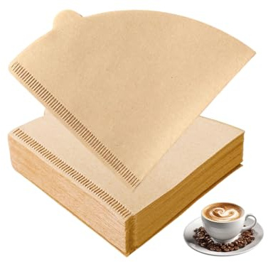 Abiyou 400 Stück V-Förmiger Kaffeefilter Papier, Kaffeefilter Papier Größe 2, Coffee Filter Paper, Coffee Papierfilter, Kaffee Filterpapier Ersatzfilter, Kaffeefilterpapier, für Kaffeetropfkegel