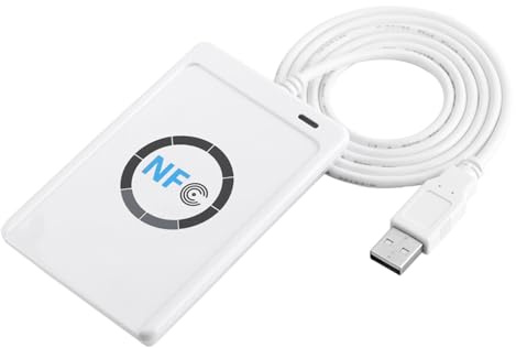 Luocute Lector Escritor NFC de 13,56 MHz, Lector de Tarjetas IC sin Contacto Compatible con PC SC con ISO 14443A B, para Etiquetas Ultraligeras SL1 SL3