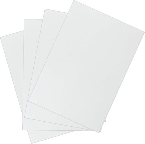 4 láminas de fibra cerámica de alta temperatura - Láminas aislantes ignífugas for hornos - 20 x 30 cm, color blanco(Thick: 10mm)