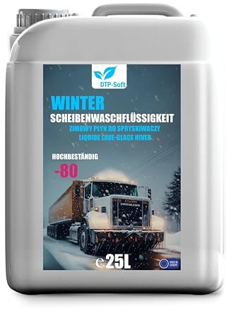 Winter Scheibenfrostschutz bis -80°C 25L/25 liter - Frostschutz Scheibenwaschanlage fertig gemischt - Klarsicht Scheibenreiniger für Auto entfernt Salz und Schmutz