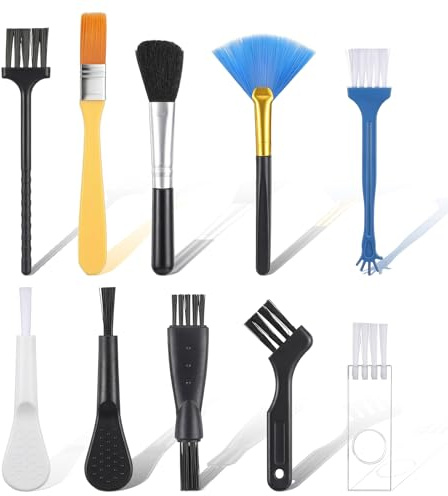 XLIUAX Set di 10 spazzole antistatiche per la pulizia della tastiera elettronica, spazzole antistatiche, set di pulizia portatile per tastiera, laptop, scheda madre, PC, spazzola per la pulizia