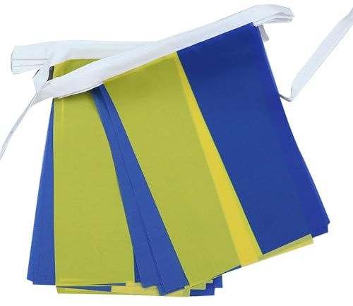AZ FLAG Festone Ucraina 12 m 20 bandiere Poliestere Leggero 45x30 cm
