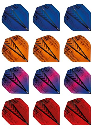 RED DRAGON Hardcore Selection Pack Treads Extra Thick Standard Dart Flights - 4 Sets Per Pack (12 Dart Flights in Total)
