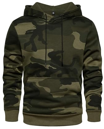 LBL Men's Camouflage Pullover Hoodies Camo Hooded Sweatshirts Army Green XL 03