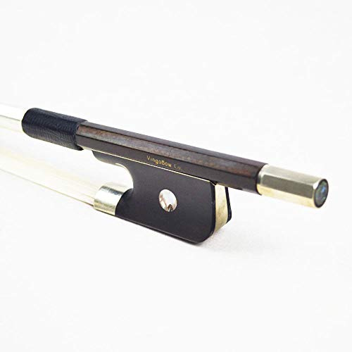 French Style Golden Diamond Carbon Fiber Bass Bow 4/4 Size 140BF VINGOBOW Master Level Parisian Eyes Ebony Frog Well Balanced Sweet Sound Mongolian Horse Hair