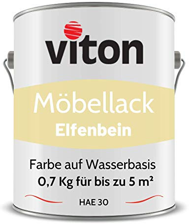 Viton Möbellack - 0,7 Kg (0,6 L) - Seidenmatt Beige - Möbelfarbe auf Wasserbasis - RAL 1015 Hellelfenbein