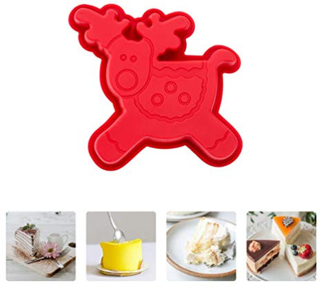 YARNOW 2 Pièces Moule De Cuisson Moule à Cake Renne Silicone De Noël Moules à Chocolat De Noël Moule De Noel Emporte-pièce Père Gommeux Self Made Gel De Silice Moule a Gateau