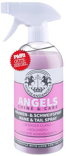 HORSEANDANGELS Mähnenspray für Pferde Duft - Schweifspray für Pferde Duft - Glanzspray für Volumen, leichtes Kämmen, schnelle Entwirrung, Mandelblütenduft - Pferde Zubehör & Pferdepflege