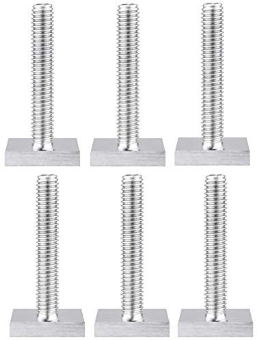 Vis en Acier Inoxydable M6 Moletées Rail en T Pince à Rainure T Vis à Tête Cylindrique Jeu D'écrous T-Slot T-Track en Métal Outil Vis Autotaraudeuses Attache Outils Boulons Vis à Tête Fraisée 6 Pièces