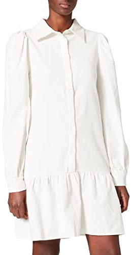 NA-KD Corduroy Mini Dress Vestido Informal, White, 34 para Mujer