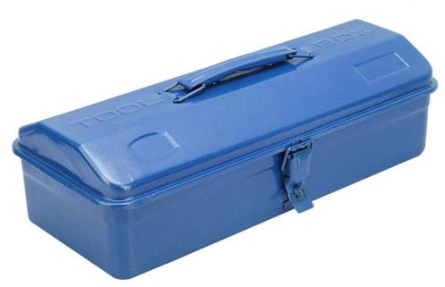 Agatige Cassetta degli Attrezzi in Metallo Cassetta degli Attrezzi in Lamiera di Ferro Custodia per Attrezzi Domestici in Metallo Blu (43x18x11)