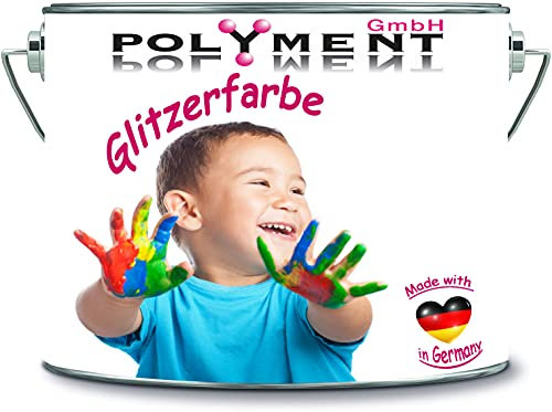 Polyment GmbH 1 Liter Glitzerfarbe Latexfarbe Dispersionsfarbe Innenwandfarbe Glitzerfarbe Glitterwandfarbe Glitter Wandfarbe