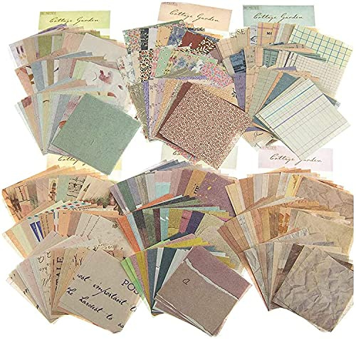 Scrapbooking Papier Vintage 360 Blätter Scrapbooking Paket Scrapbooking Papier Deko Bastelpapier Dekopapier Designpapier Scrapbook Zubehör für Tagebuch Notizbuch DIY Kunst und Handwerk(6 Styles)