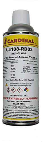 Cardinal Paint A-4180-RD03 Red Gloss Powder Coating Touch-Up Spray Paint | Car Parts and Repair Refinishing Clear Coat for Permanent Sealing of Coated Surfaces