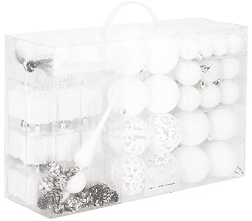 SPRINGOS 100 Stück Baumkugeln inkl. Spitze Verschiedene Formen echte Zapfen Weihnachtsschmuck Weihnachten Tannenbaum Dekoration