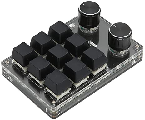 Programmable Keyboard DIY, One Key to Achieve Complex Shortcut Key Combinations, Mechanical Gaming Keyboard, Wired Wireless Dual Mode Connection, 9 Keys 2 Knobs Suitable for Office, Gaming