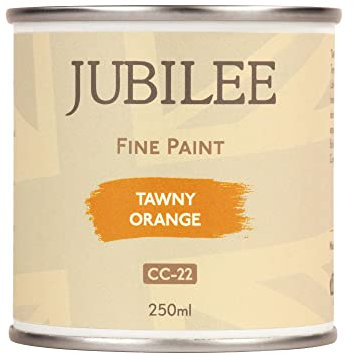 Guild Lane Jubilee Furniture Paint – Upcycle & Transform Wood, Metal & Glass – Soft Sheen Finish for Indoor & Outdoor – Durable & Easy to Apply Multi-Surface Paint (Tawny Orange, 250ml)