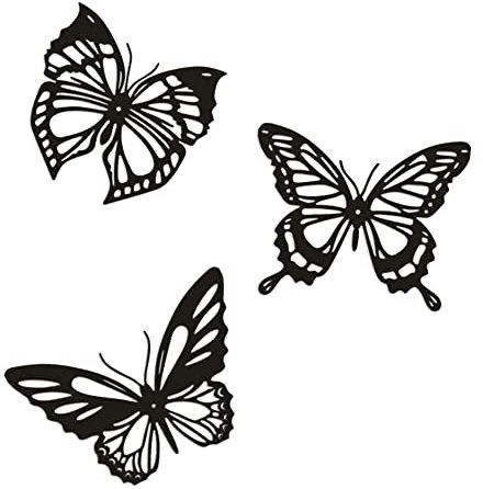 3 StüCke Schmetterling Metall Wanddekoration Schwarzer Schmetterling Metall Wand Behang Dekoration Bauernhaus Rustikal Home Office Schlafzimmer Dekoration