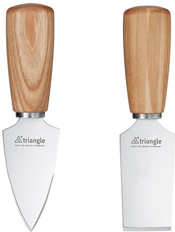 triangle 90 182 02 04 Parmesanmesser-Set Soul 2-tlg. gerade und spitz mit Esche-Griff zum Spalten und Brechen von Parmesan Made in Solingen/Germany professionelle Qualität in Geschenkkarton